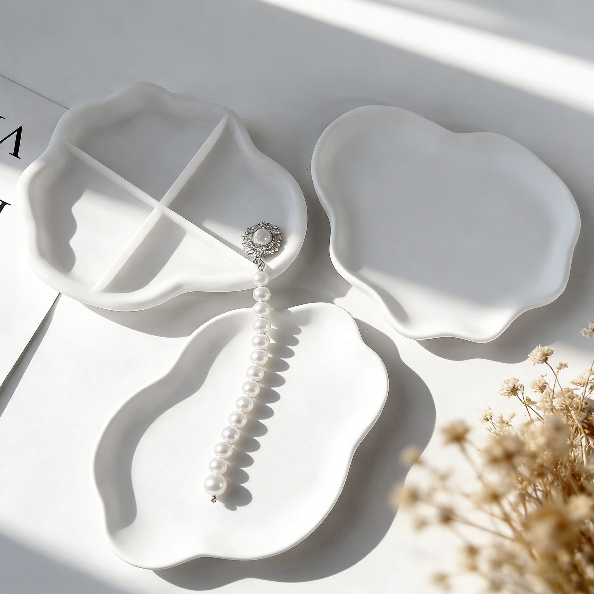 DIY Geometric Wave Plaster Coa - Serving Tray Mold 评论和价格
