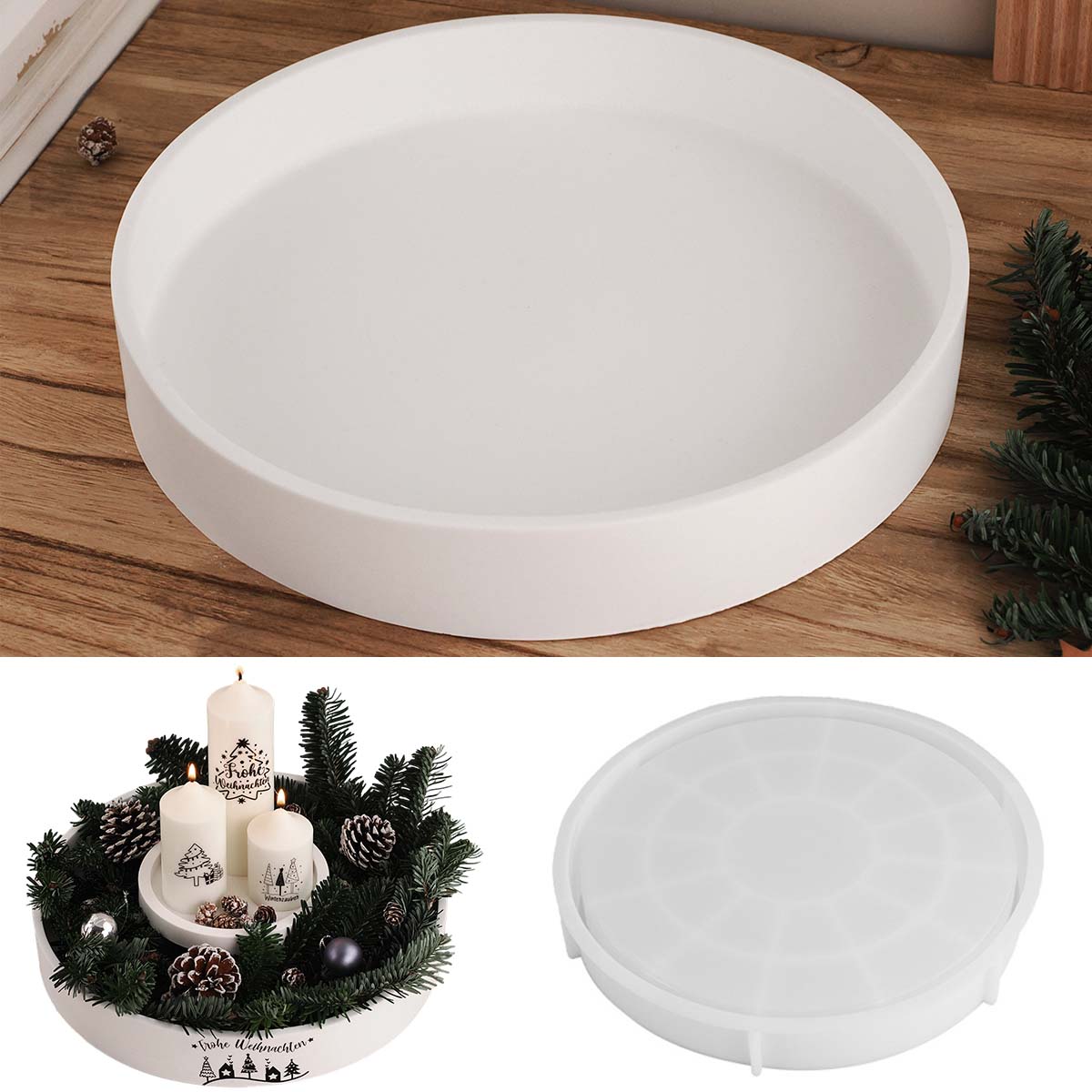 Concrete Round Candle Bowl Ves - Coaster Mold Round 评论和价格