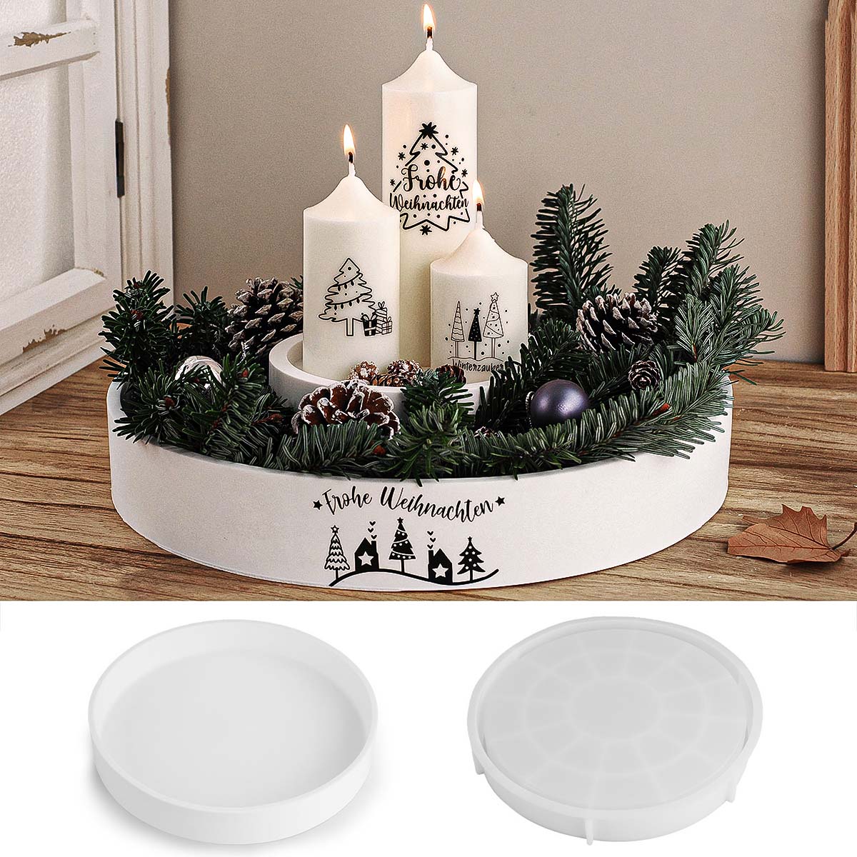 Concrete Round Candle Bowl Ves - Coaster Mold Round 评论和价格