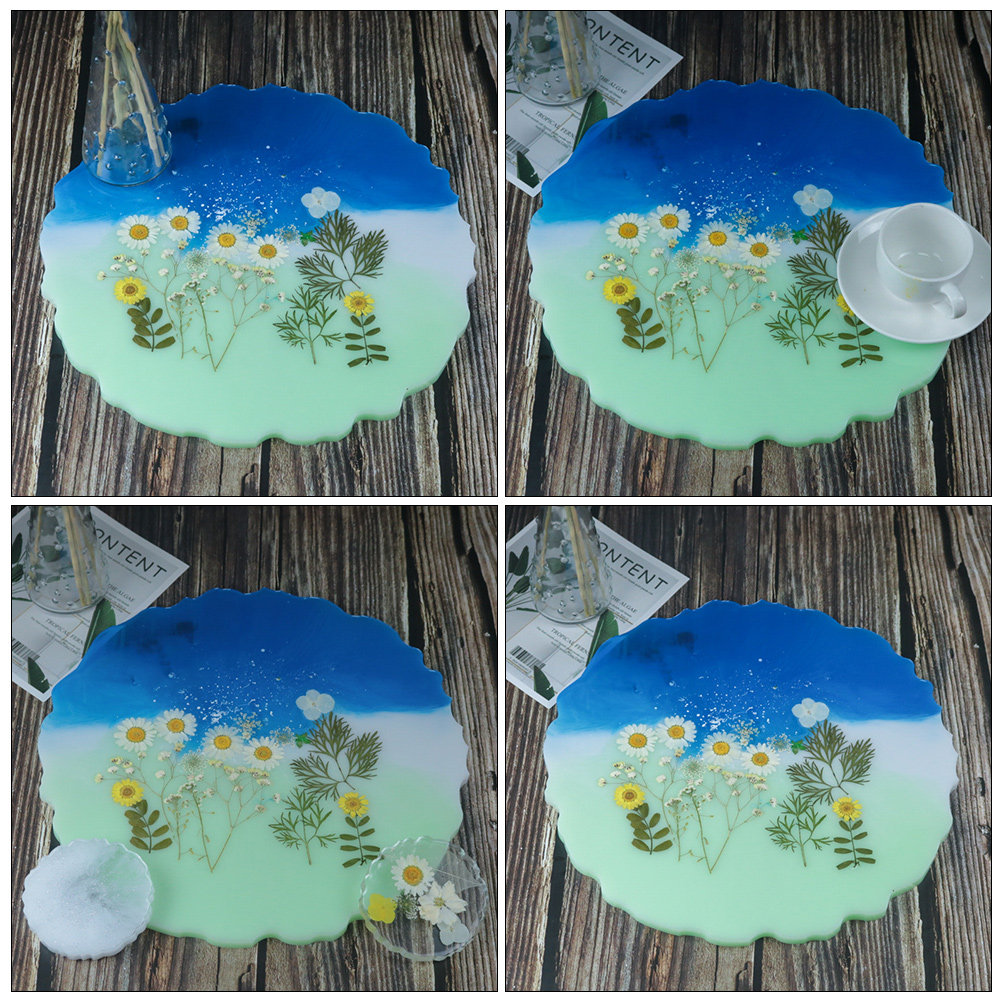 2Pcs Crystal Resin Silicone Tr - Serving Tray Mold 评论和价格