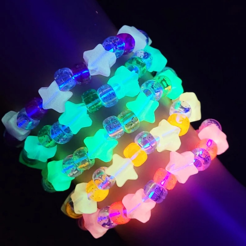 5 Glow star kandi bracelet set - Resin Glitter Pack 评论和价格
