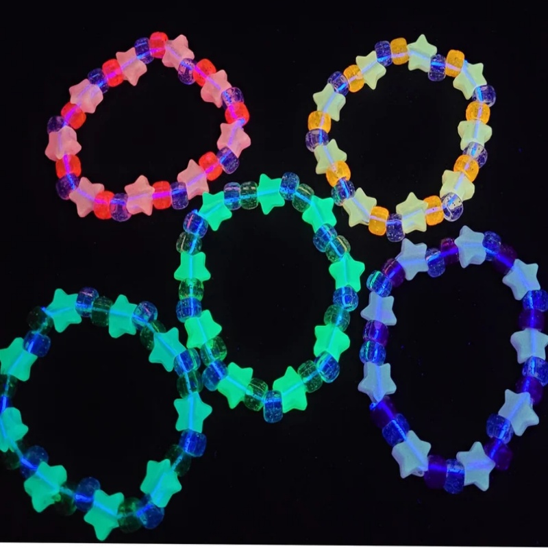 5 Glow star kandi bracelet set - Resin Glitter Pack 评论和价格