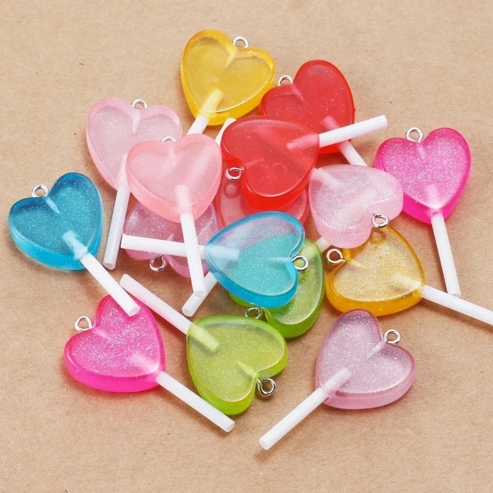 10Pcs Kawaii Sparkly Heart Lol - Resin Craft Material 评论和价格